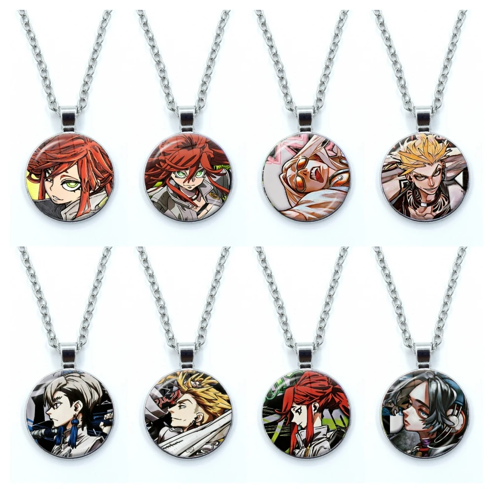 Anime Comic Gachiakuta Necklace for Women Jewelry Rudo Surebrec Enjin Cartoon Glass Pendant Fashion Statement Crystal Necklace