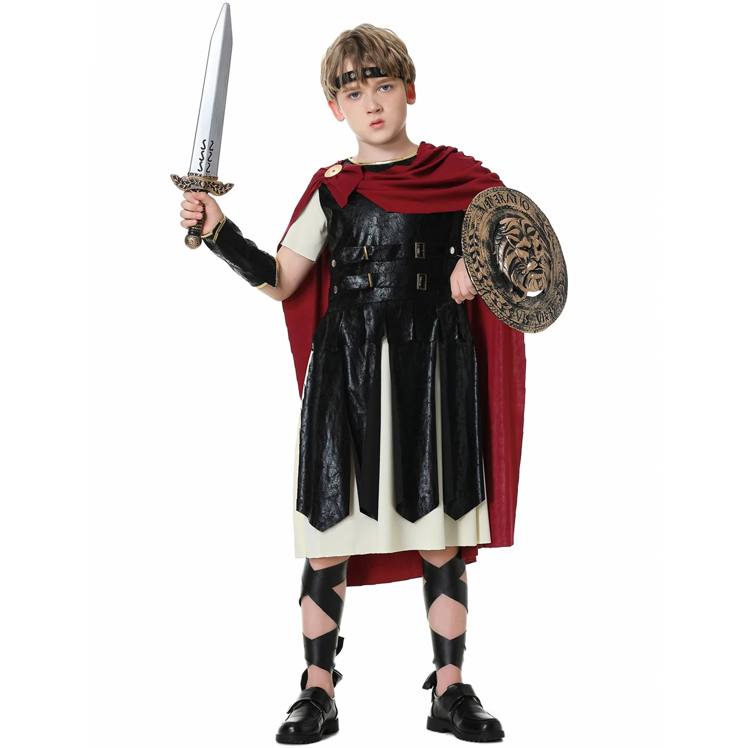 Halloween Purim adulto antico guerriero romano spartano gladiatore Costume cavaliere Julius Caesar costumi per uomo donna bambini