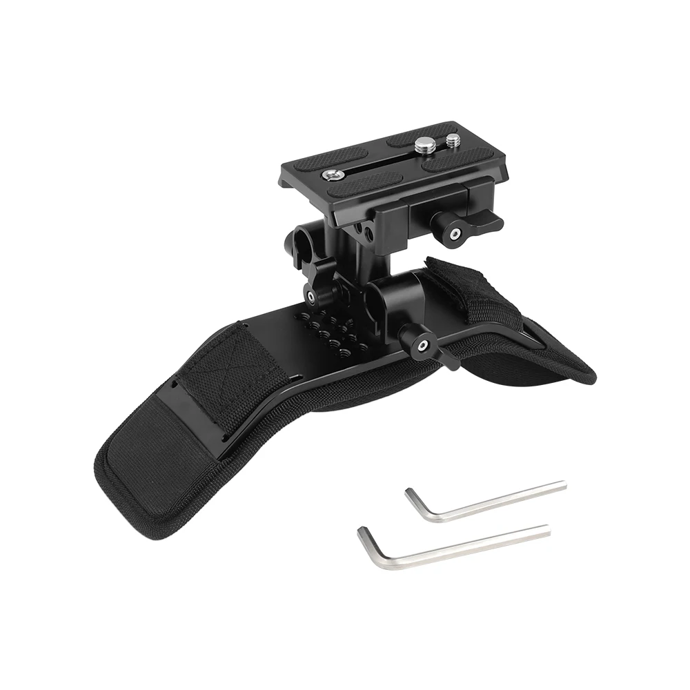 Soporte de hombro HDRIG Pro con montaje de placa de liberación rápida Manfrotto y bloque de rieles ajustable de 15mm