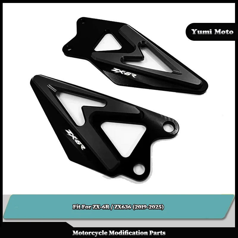 

Fit For KAWASAKI ZX6R ZX636 ZX-6R ZX-636 2019-2025 ZX 636 R Motorcycle Footrest Heel Guard Cove Rearsets Foot Rest Peg Protector