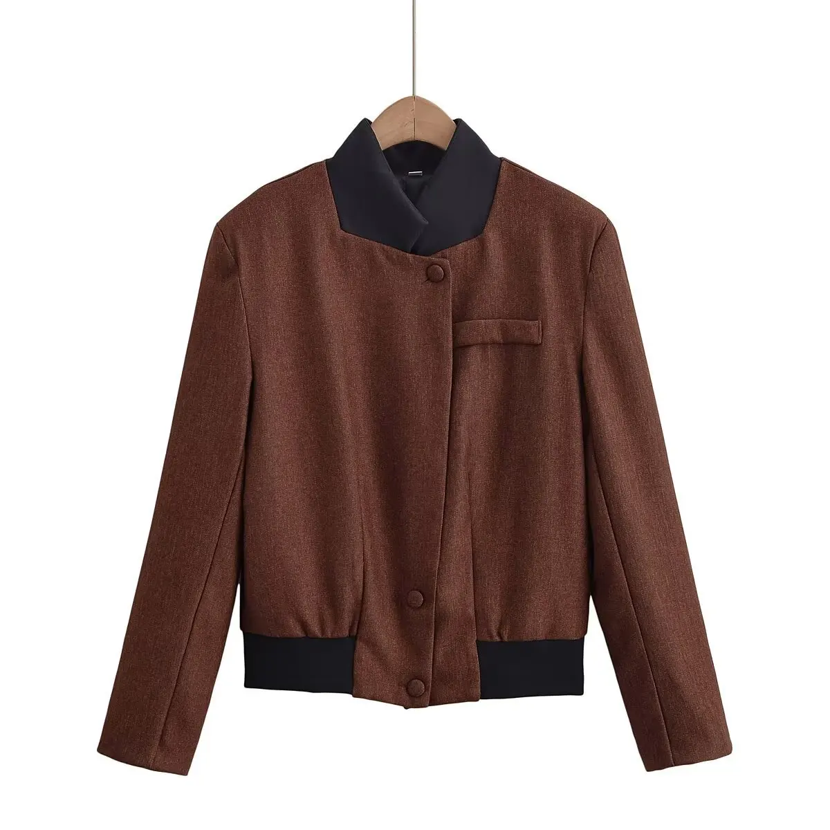 

Элегантная однотонная лоскутная короткая куртка на плечи, женская мода из Европы и Америки, бестселлер, быстрая доставка