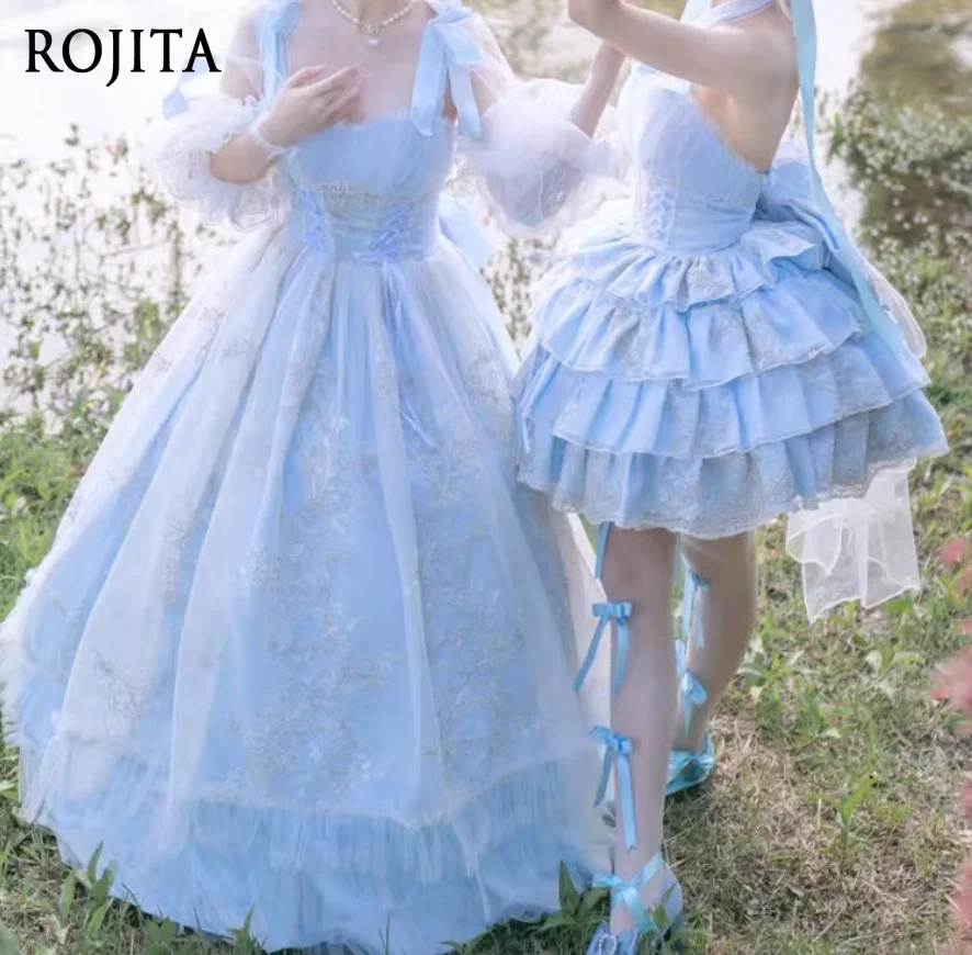 

4XL Original Design Summer Lolita Dress 2026 New Luxury Sequins Three-dimensional Embroidery Girl Lolita Fashion Dress