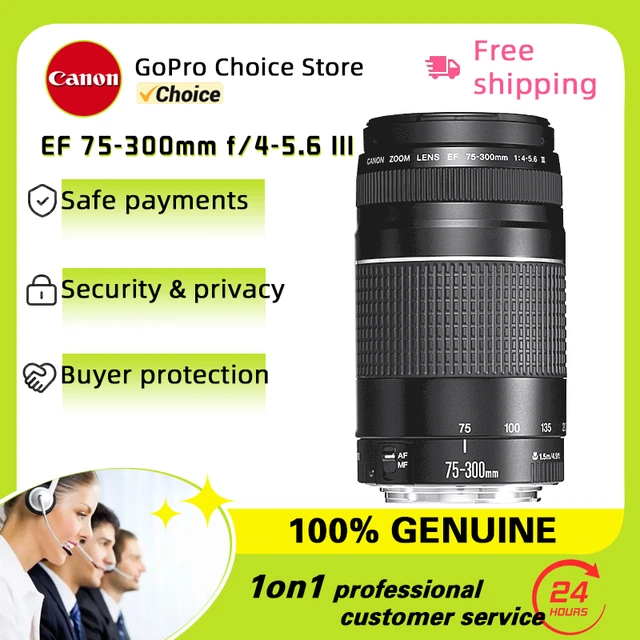 Canon EF 75-300mm f/4-5.6 III Telephoto Zoom Lens for Canon SLR Cameras  100D 200D 750D 760D 77D 1200D 1300D 1500D 800D - AliExpress