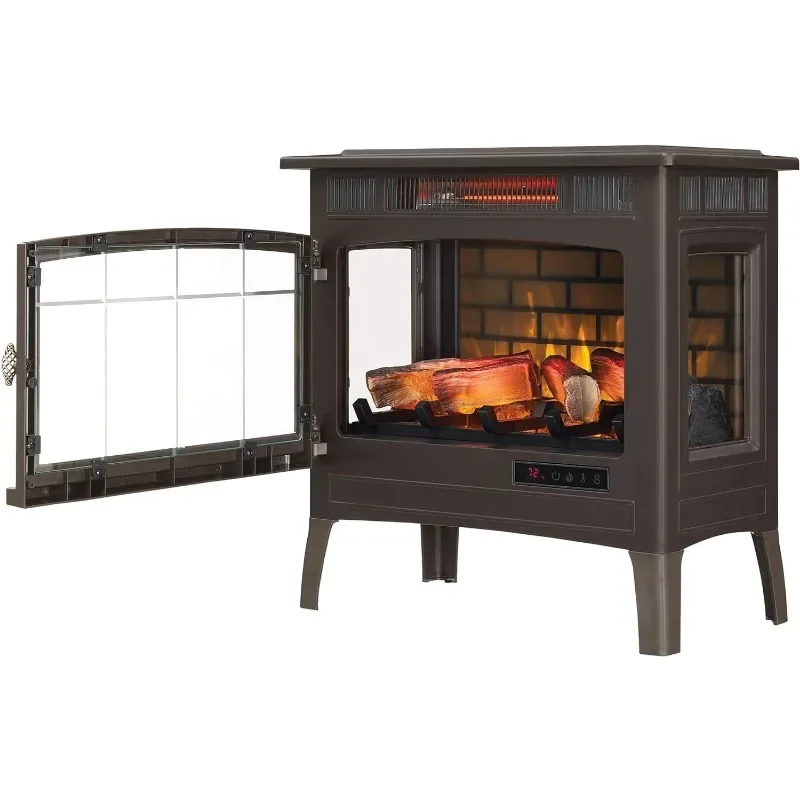 Stufa per camino elettrico al quarzo a infrarossi Duraflame con effetto fiamma 3D, bronzo