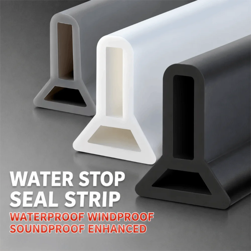 Flexible Glue Material Bathroom Water Stopper Curved Bendable Water Block Function Self Adhesive Water Barrier Detachable
