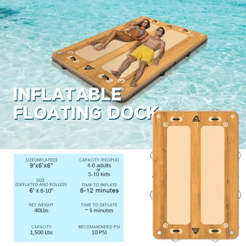 OEM Size 9'x6' 12'x6' Inflatable Sea Platform Dock Custom Inflatable Float
