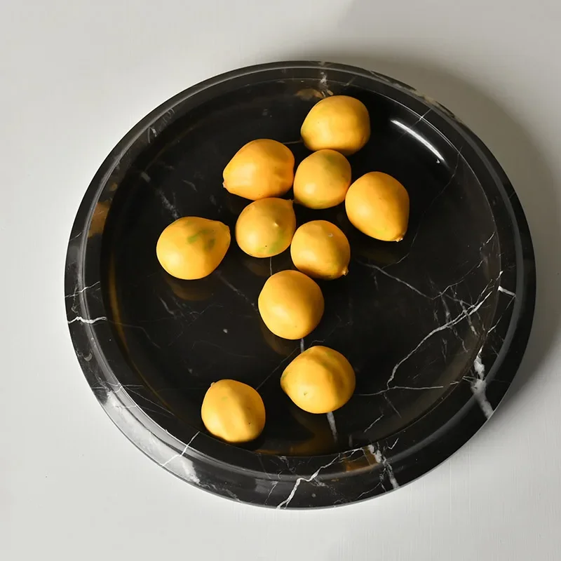 Natural Marble Serving Tray for Coffee Table Decorative Flower Pot for Green Moss Plant