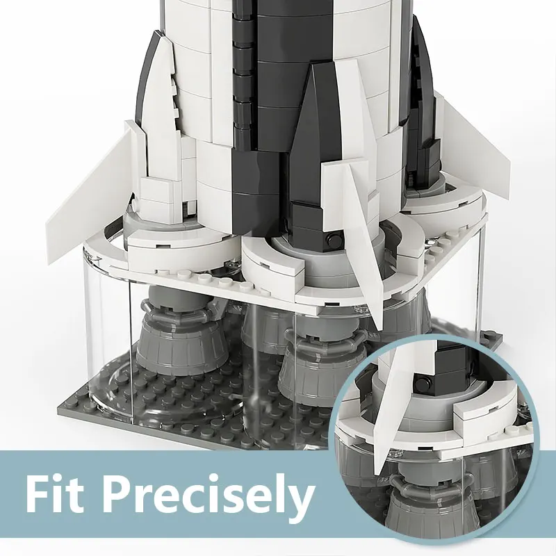MOC Apolloss 11 Saturn V Support Building Blocks Bracket Kit Space Spacecraft Rocket Launch Stand Bricks Toys Children Gifts