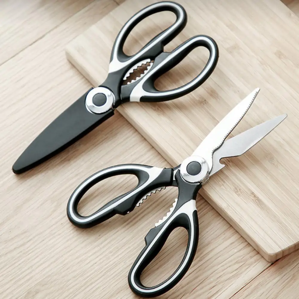 Chicken Bone Scissors Anti-Slip Grip Kitchen Shears Stainless Steel Scissors with Protective Case Multifunctional Scissors