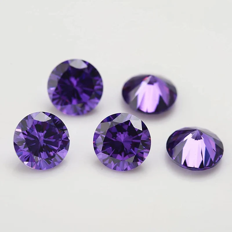 1~12mm 5A Runde Lose Zirkonia-Steine Weiß Lavendel Violett Tansanit Meerblau Mix 5 Farben CZ Edelsteine für Schmuckherstellung – Detail 5