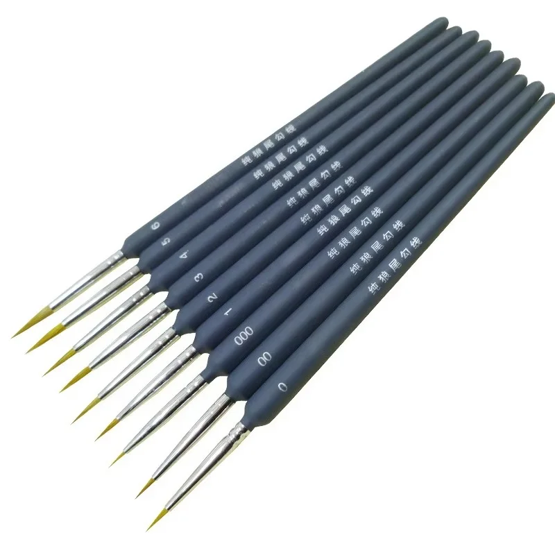 Number Painting Brush Miniature Paint Brush Set Professional Nylon Number Painting Brush Hook Line Pen Hand Painted A3