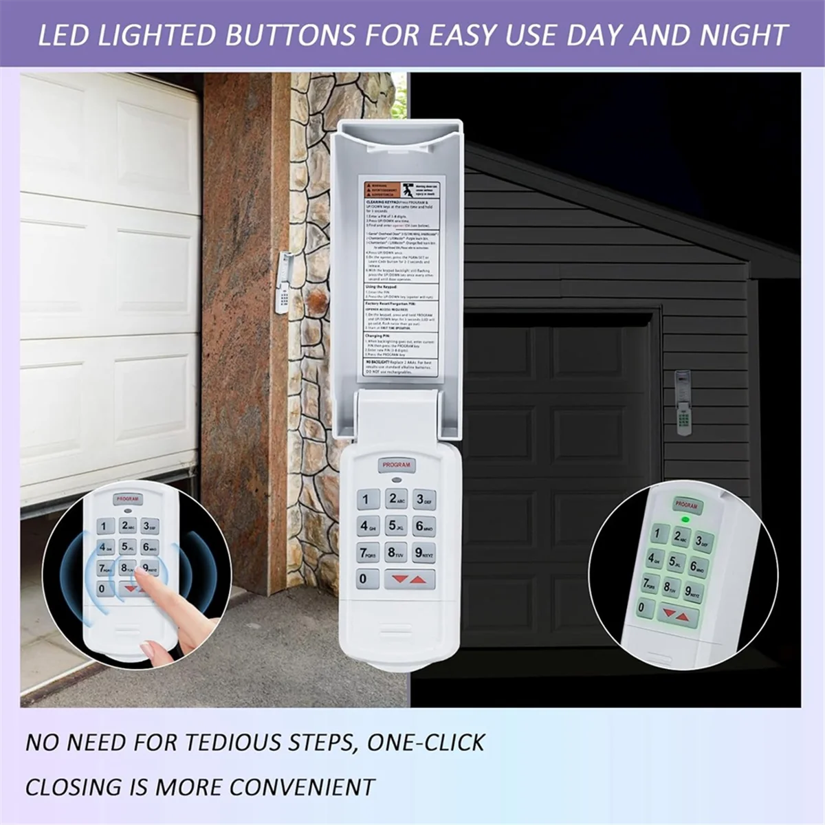 -R Wireless Garage Door Opener Keypad, Compatible with for Genie