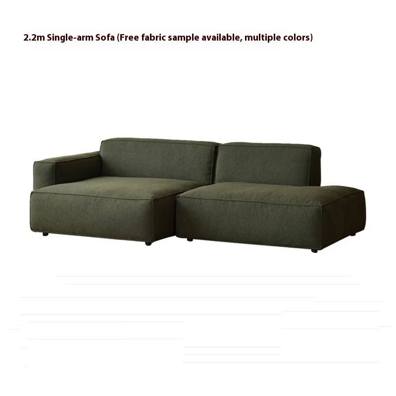 # Modular Sectional Olive Green Sofa Set Cotton Linen Fabric Straight Row Block Corner Sponge Small