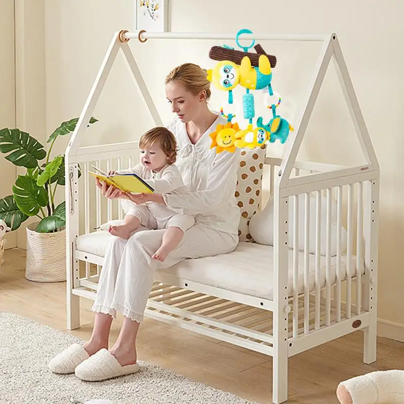 Babies Stroller Rattles Toy Jingle Travel Babies Crib Teething Toy Jingle Travel Toy Portable Soft Hand Grip Toys Teething