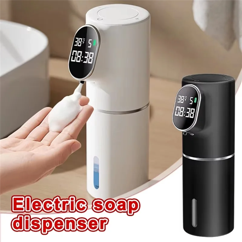 Dispensador de espuma de sabão inteligente 5 engrenagens touchless 320ml temperatura tempo display automático sensor infravermelho dispensadores de sabão