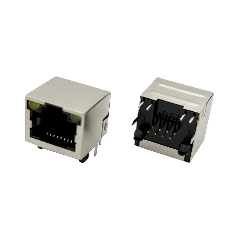 10PCS RJ45 shielded network socket, network port, with light, crystal head socket, 8P8C network cable connector