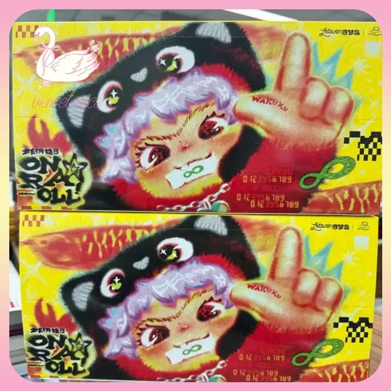 Original Letsvan Wakuku On A Roll Vol.3 Series Vinyl Face Blind Box Mini Dolls Plush Bag Pendant Ornament Trendy Toys Kids Gift