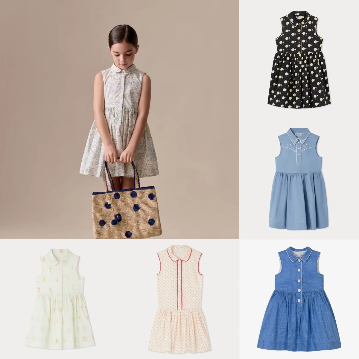 2026 Autumn BP Baby Girls Flower full printing Dress Turn-down collar Dresses for Birthday Girls Elegant Floral Clothing