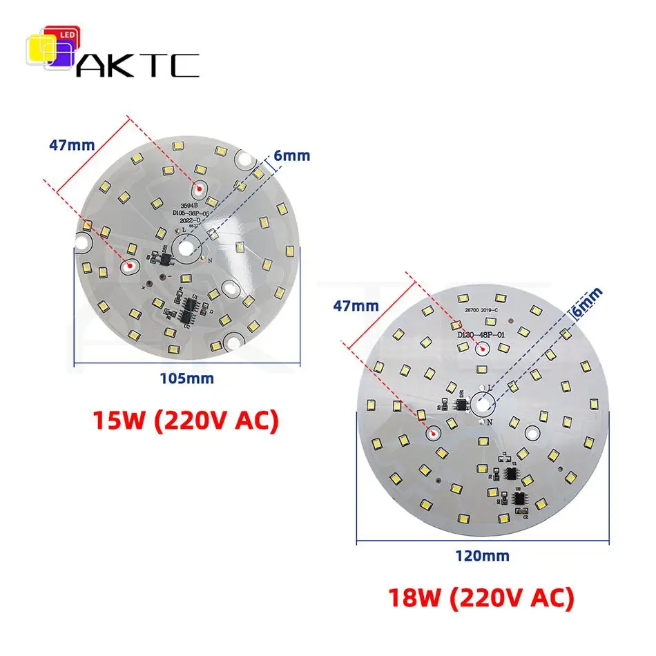 LED Chip For Downlight 15W 18W SMD 2835 Round Light Beads AC 220V-240V Led Downlight Chip Lighting Spotlight Aluminum Lamp Panel