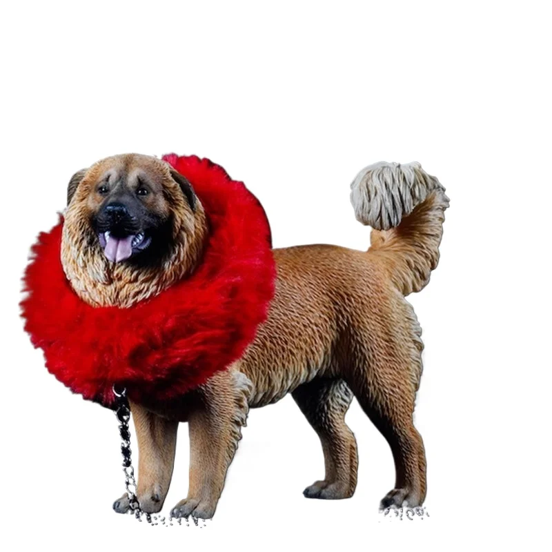 Simulated Caucasian Shepherd Dog Model Giant Dog Resin Ornament Can be equipped with military and human mold play blind box