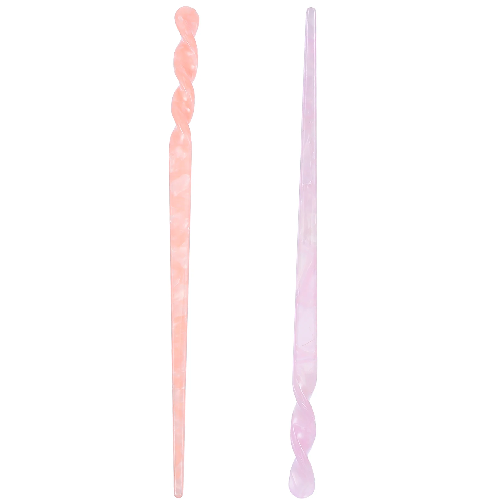 

2pcs Marble Hairpin Vintage Acetate Plate Durable Decorative Bun Updo Hairpiece Easy Insert Japanese Picks Accessories