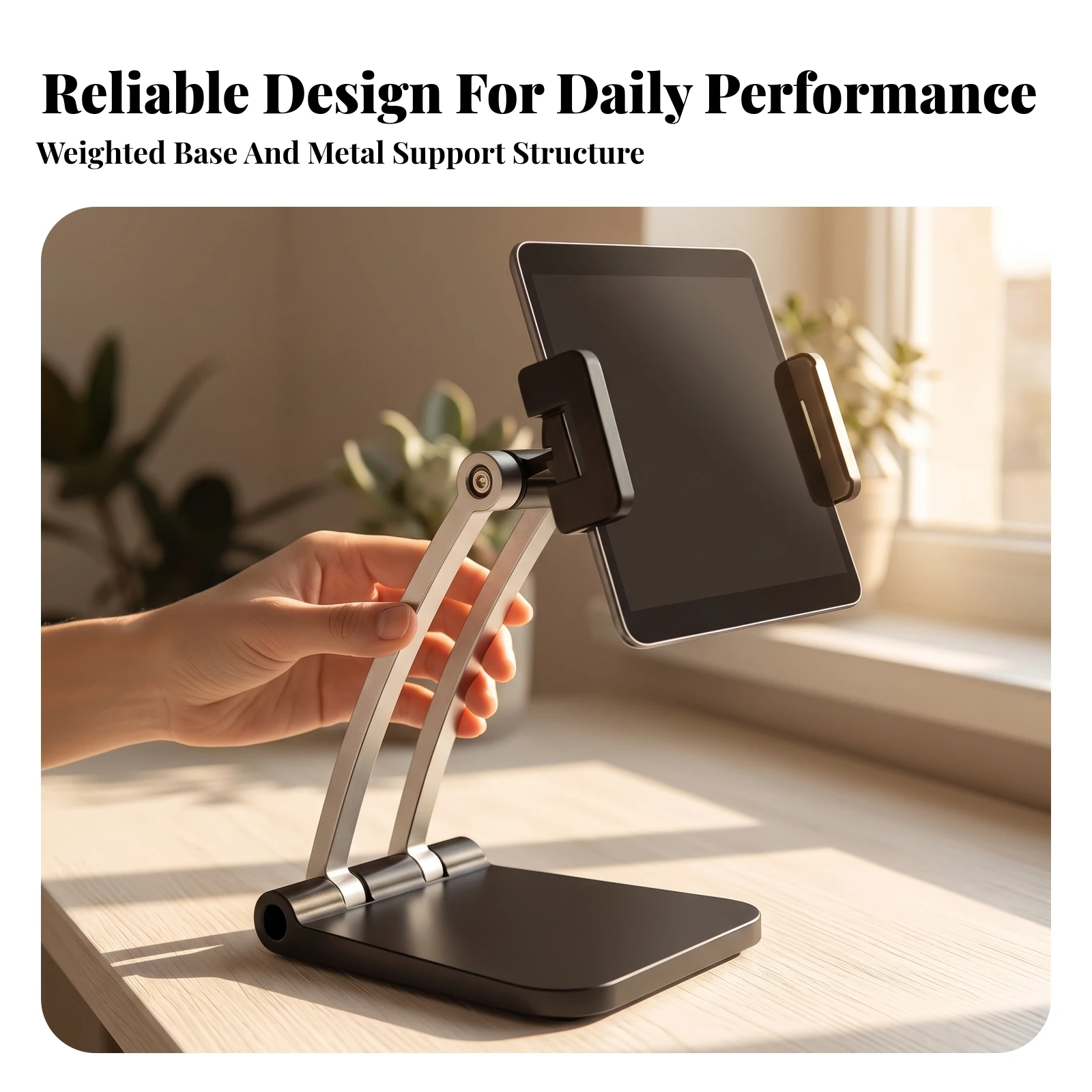 Dock Stable Tablet Holder Phone Holder with Clamp Compatible for Table, Streaming Calls