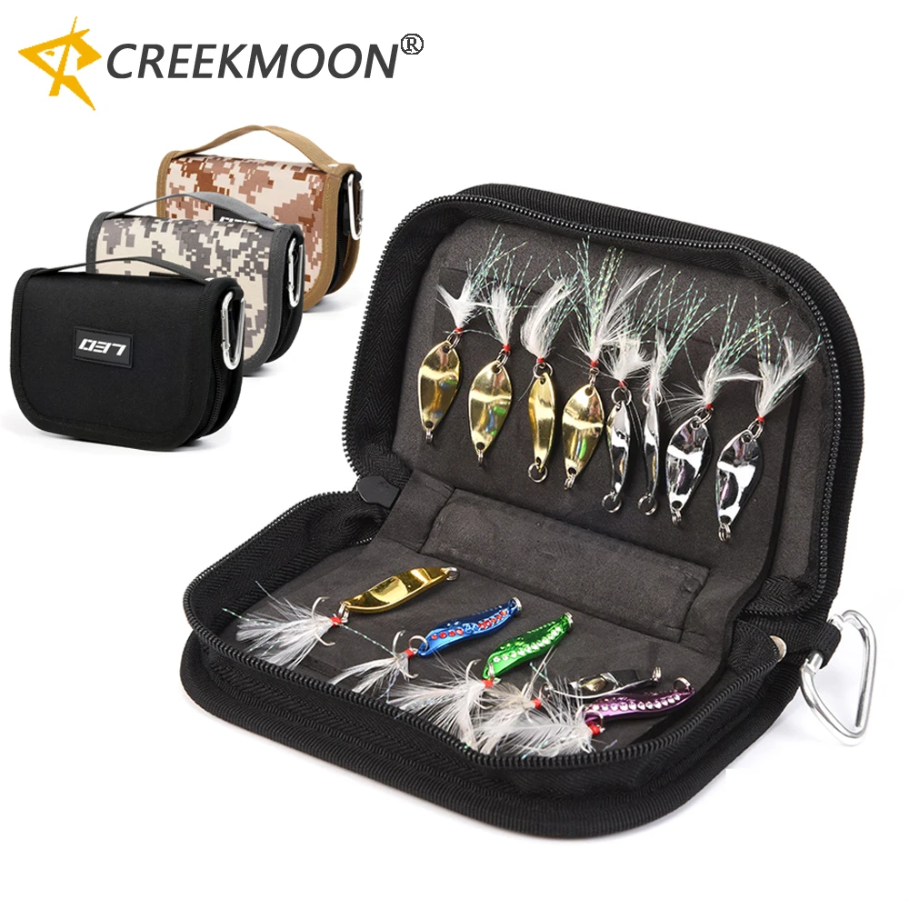 Multi-Purpose Fishing Lures Storage Bag Treble Hook Metal Sequin Trout Spoon Bass Fish Organizer Box Fly Spinner Baits Set