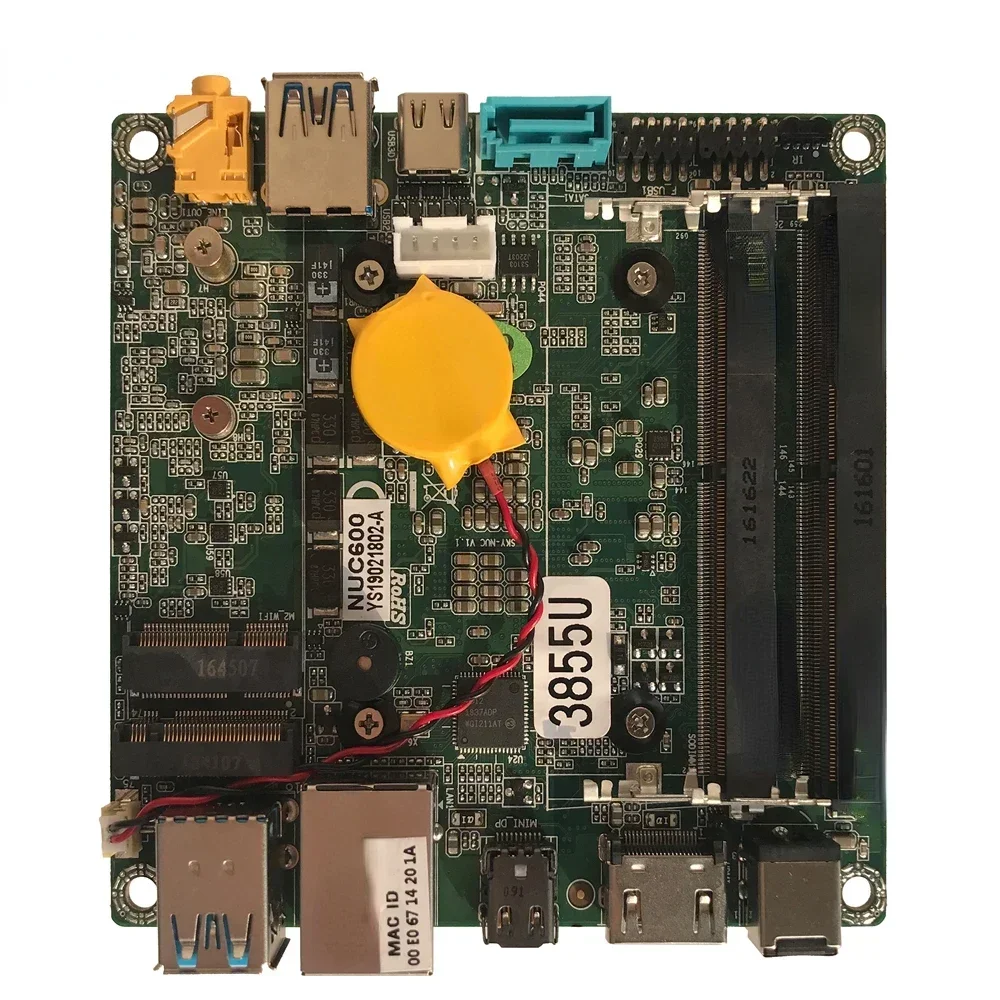 Поддержка процессора I3-6100U NUC, тонкая материнская плата 100x100 мм с 2 слотами для памяти DDR4