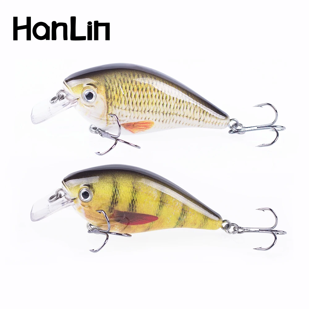 Hanlin 60mm/13g Fishing Lures Bionic Baits Artificial Hard Bait Wobblers Crankbait Perch Carp Fishing Pike Bass Tackle