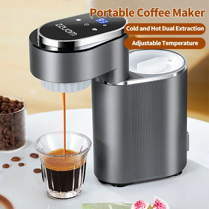 

110V/220V Portable Italian coffee machine - Cold and hot dual-extraction espresso machine - Compact mini travel coffee machine