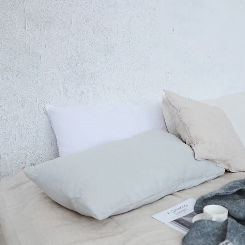 100% Linen Pillowcases, Solid Color Envelope Pillow Case, Bedding Bedroom Pillow Cover, 40x60cm/50x70cm/50x90cm