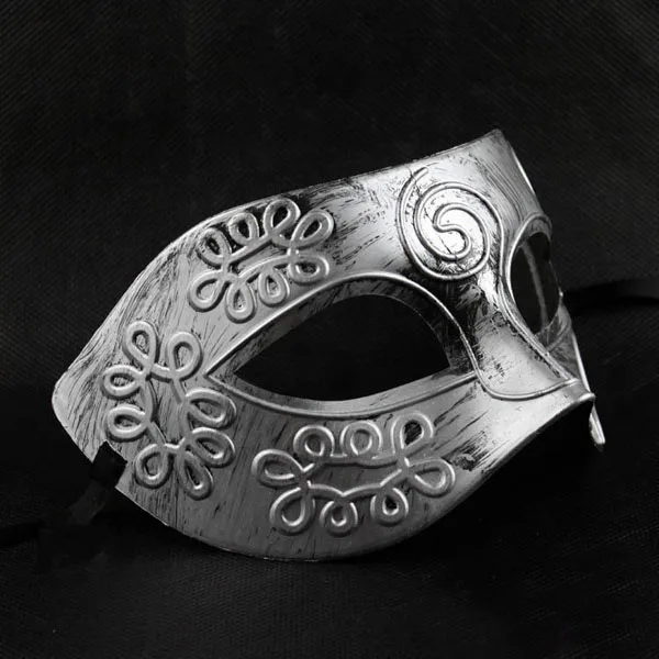 

Cool Greek Roman Mask for Men 18cmx9cm Durable Plastic Elastic Band Masquerade Face Mask Halloween Ball Accessories
