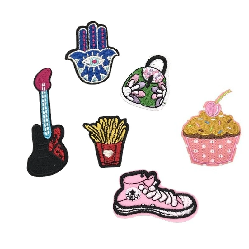 100pcs/Lot Luxury Embroidery Patch Handbag Chip Lipstick Ice Cream Sneaker  Shirt Clothing Decoration Accessory Craft  Applique