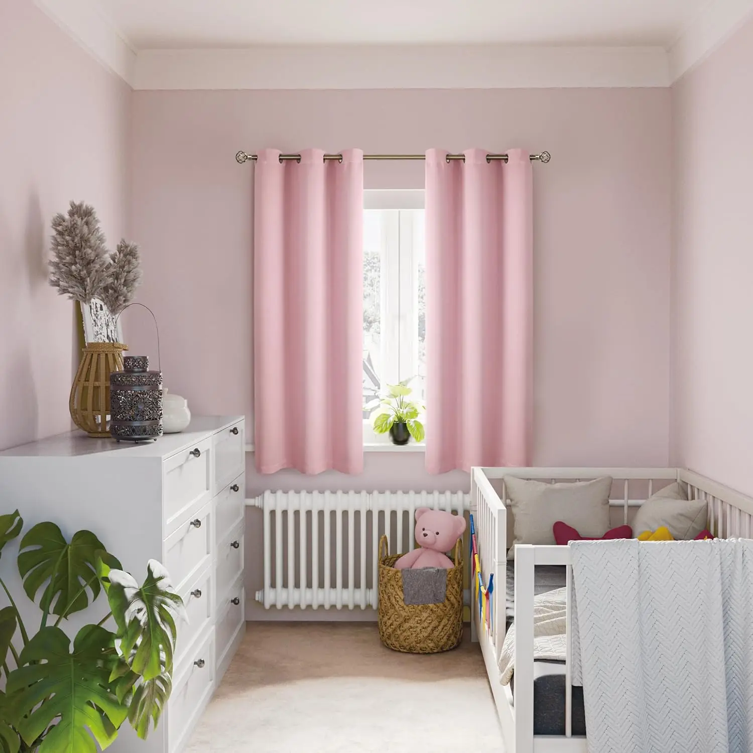 1Pc Full Blackout Thermal Insulation Curtain Fabric - 99% Uv Resistant Polyester, Rod Pocket Hanging Method, Non-Bleachable Plain Weave, Bedroom Art Theme, Coated Blackout Thermal Insulation Full Blackout, Energy Saving, Noise Reduction - Perfect for Deep Sleep in Bedrooms, Farmhouses, and Schools