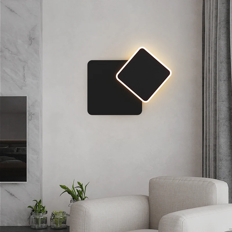 Imagem -05 - Lâmpada de Parede Led Nórdica Moderna Preto Branco Dourado Iluminação para Viver Quarto Corredor Luminárias para Decoração Doméstica