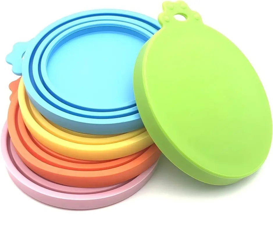 Tapas de silicona de grado alimenticio para comida de mascotas, reutilizables, libres de BPA, aptas para la mayoría de los tamaños de latas de comida para gatos y perros.