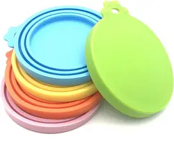 Food-grade silicone pet food lids, reusable, BPA-free, suitable for most cat and dog food tin sizes