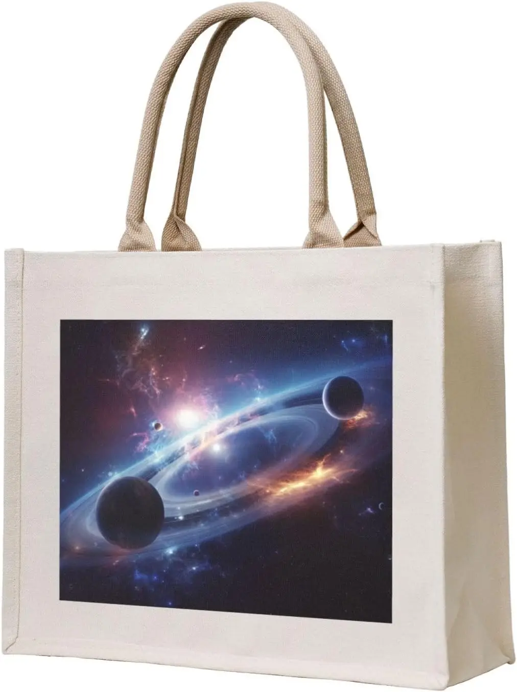 Space Planets printed Canvas Carrying Tote Bag Fashion Handbag Shoulder Shopping Bag