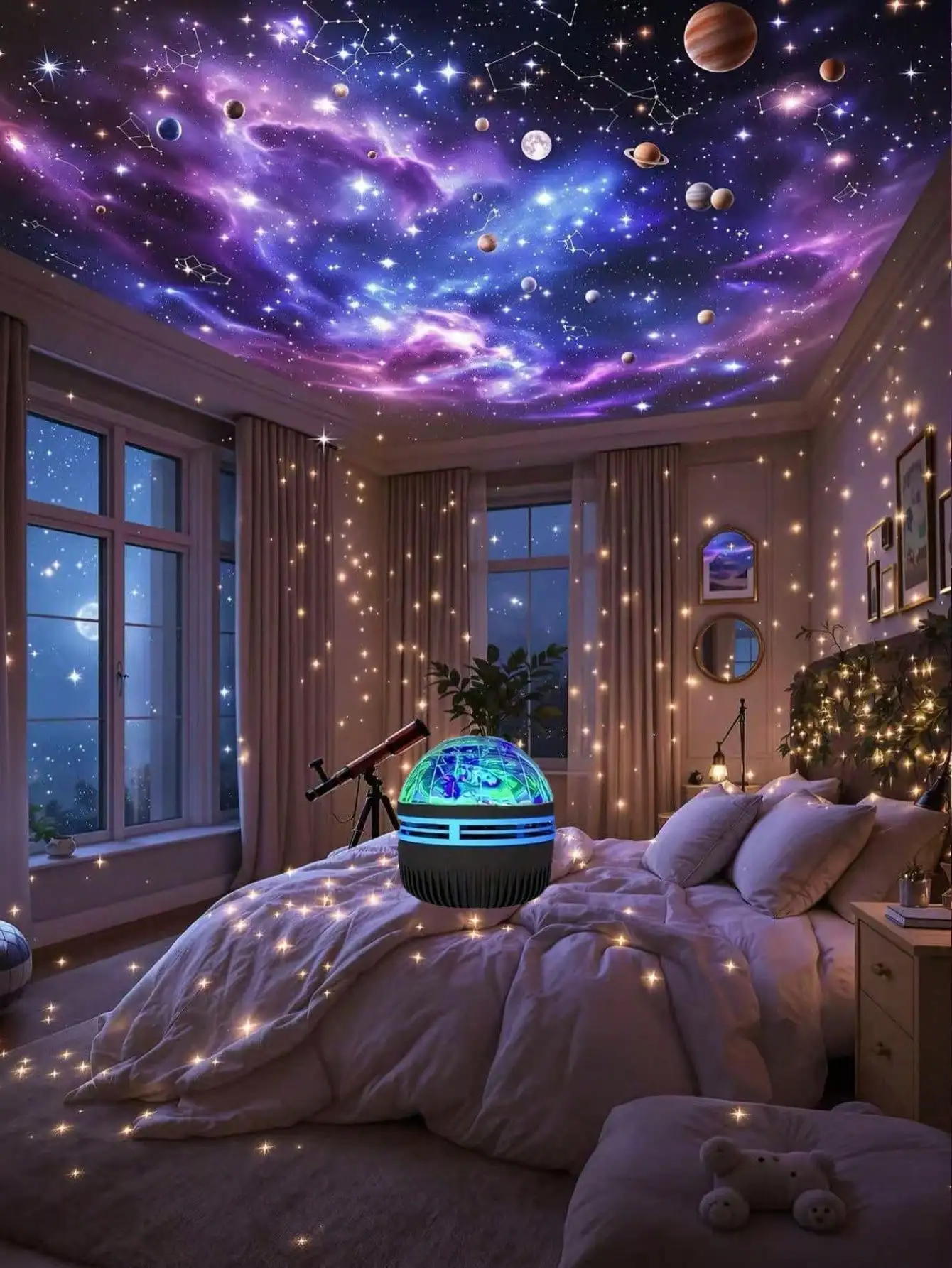 

1pc Aurora Galaxy Projector Light, LED Starry Sky Projector Light, Remote-Controlled Northern Lights Projector Light, USB-Powered Decorative Night Light, Suitable For Bedrooms, Living Rooms, Rooms, Home Decor, Parties, Birthdays, Weddings, Valentine's Day