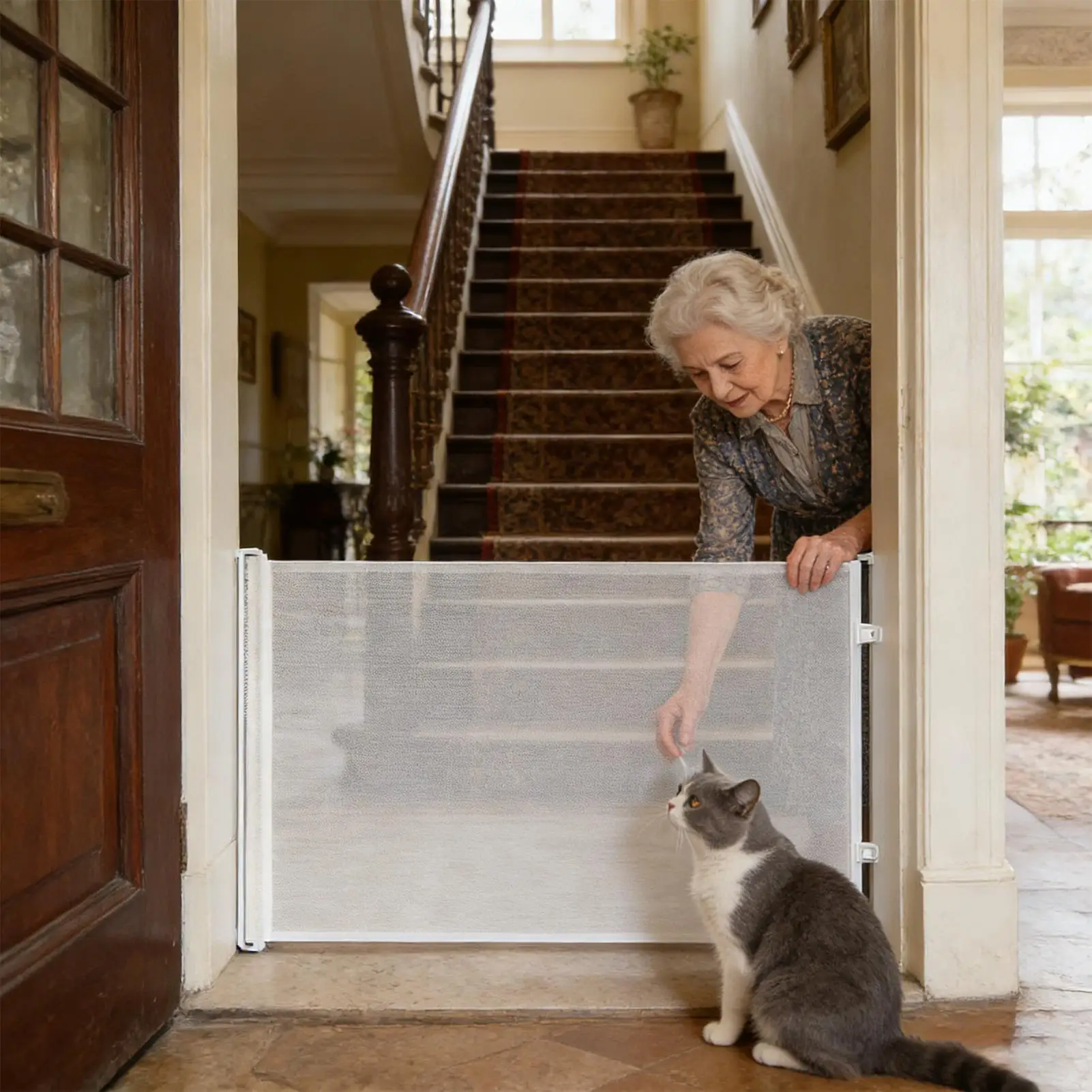 Dog Gate No Drilling Retractable Small Fence Dog Scalable staircase safety door indoor anti jumping partition fence door