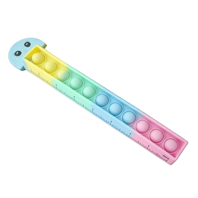 Y1AD Colorful Educational Measuring Tool Featuring Not Slip Press Design & Double Unit Marking Easy to Carry For Children