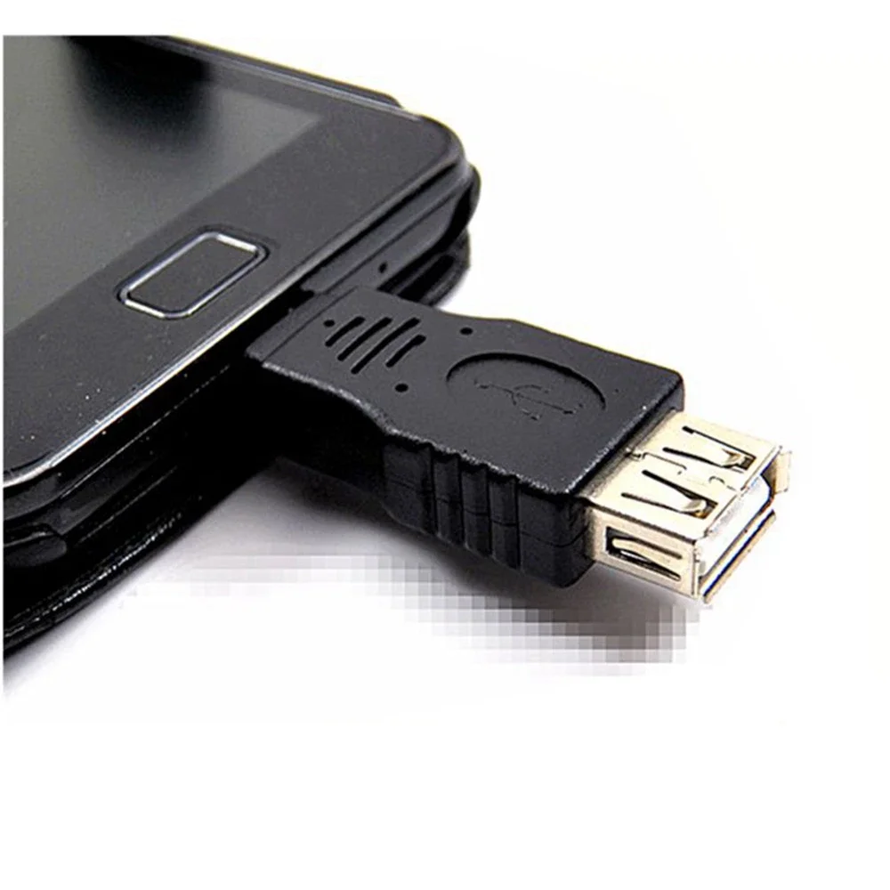 USB 2.0 ONE jack To Micro USB B 5 pin plug OTG host adapter converter plug black HY1292