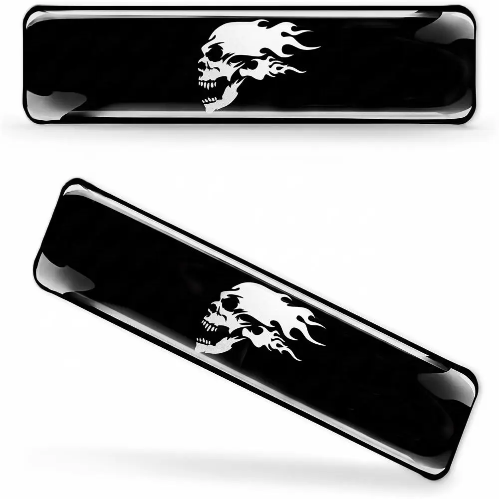 2 Adesivos Automotivos de Chamas e Caveira, Emblemas para Carros, Motocicletas e Capacetes, Acessórios para Todos os Veículos