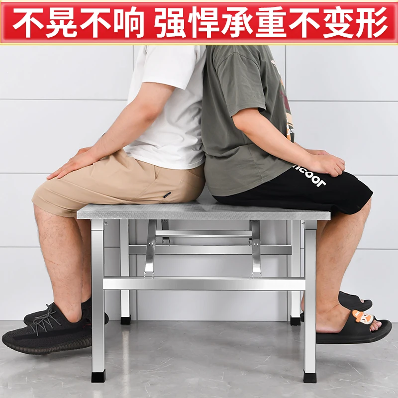 

Stainless steel folding table portable barbecue table outdoor stall commercial night market simple High Quality