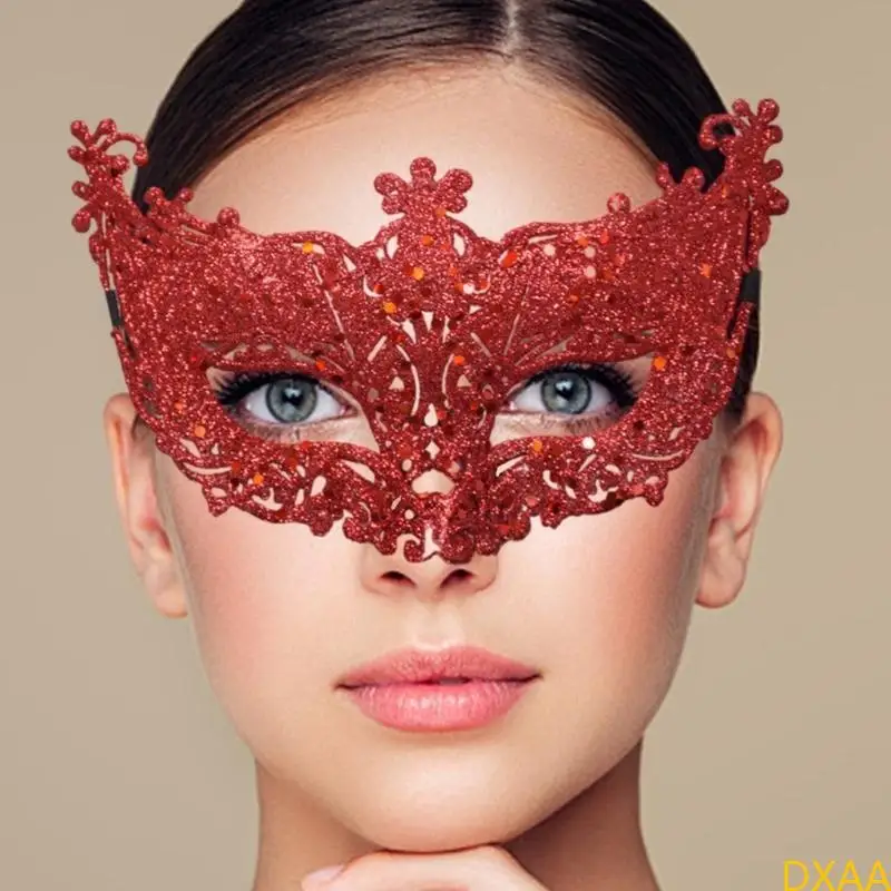 Maschera mascherata da paillettes DXAA Maschera veneziane per donne maschera da festa Halloween a metà facciata maschera per