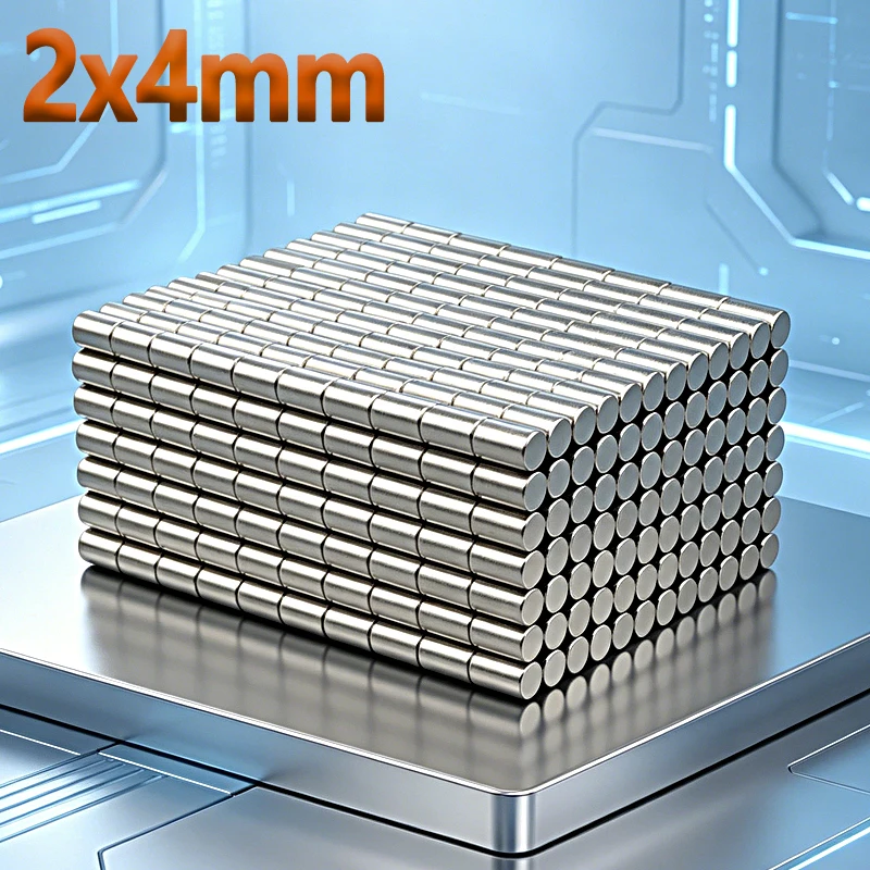N35 NdfeB 2x4mm Magnet Small Round Shape Permanent Magnetic Imanes 2*4mm Accessory Neodymium Fridge Craft Diy Magnet 50-500pcs