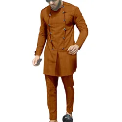2026 African 2 Piece Set for Men Printed Blazer and Pants Dashiki Outwear Ankara Coats Wax Outfits Pockets Dress Suit S2016024