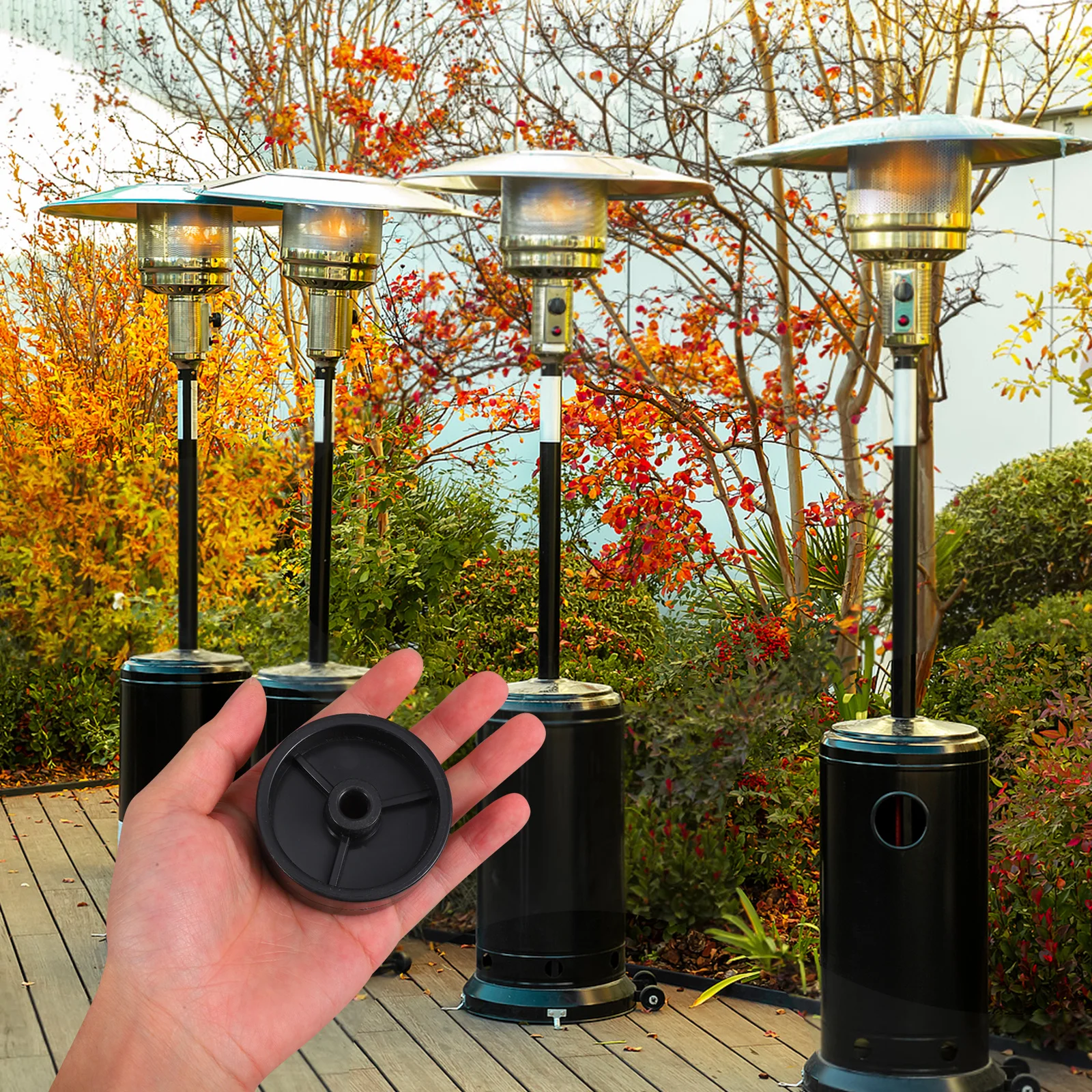 4Pcs Replacement Wheels for Patio Heater Heavy Duty Plastic Casters Smooth Mobility for Gas Heater Outdoor Use Accessories