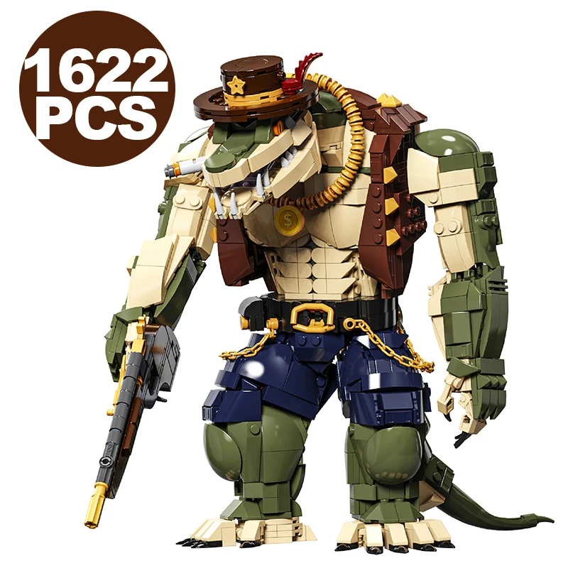 Creative 1622PCS The Crocodile Sheriff Building Blocks Animal Cowboy Model Assemble Bricks Educational Toys Gifts For Teenagers