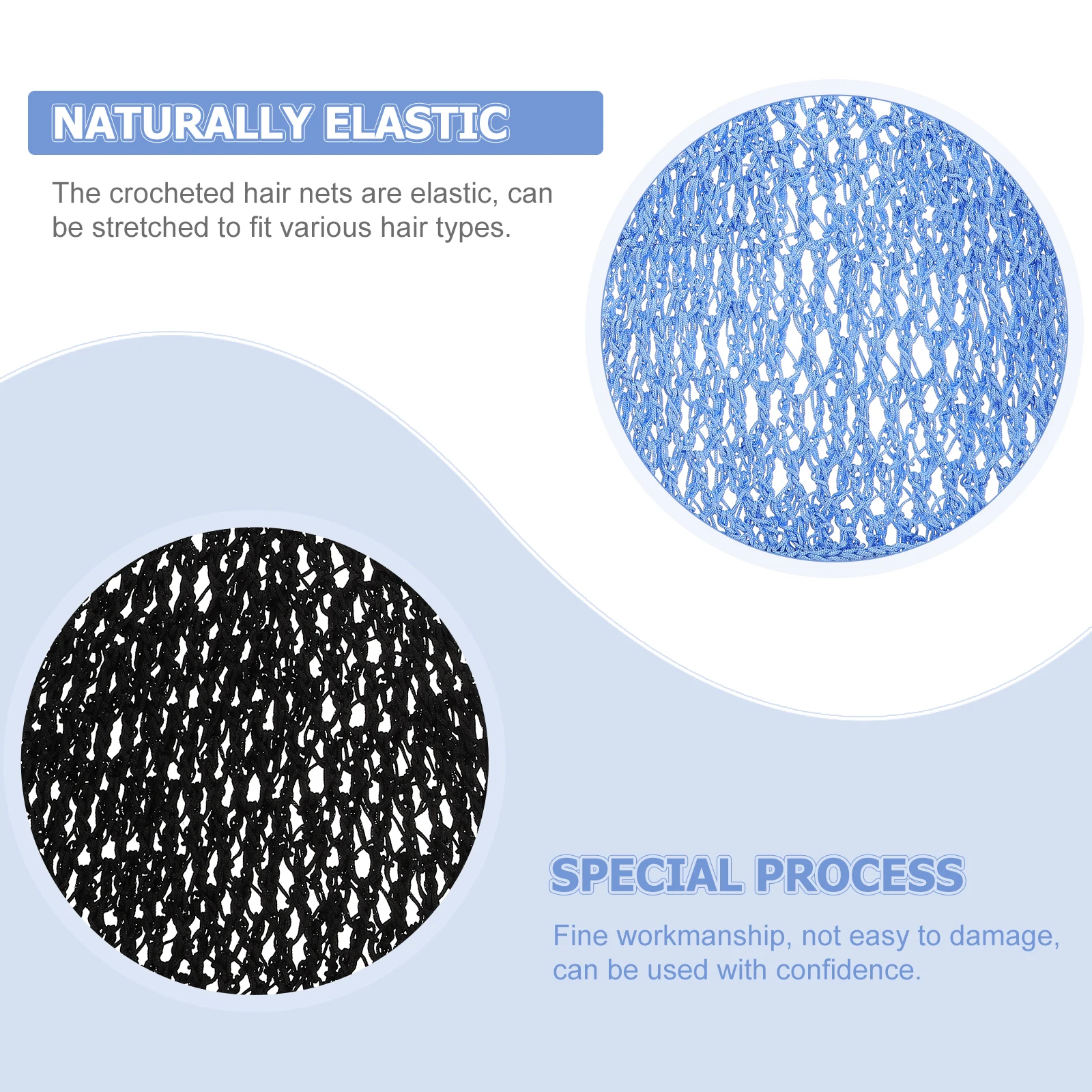 

2Pcs Long Hair Net Crochet Mesh Elastic Cover for Women Sleeping Braids Curly Hair Care Tool Crochet Mesh Hairnet